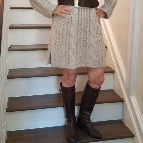 Pinch Cable Knit Mini Sweater Dress, Light Grey, S/M  $45 - Picture 5 of 10